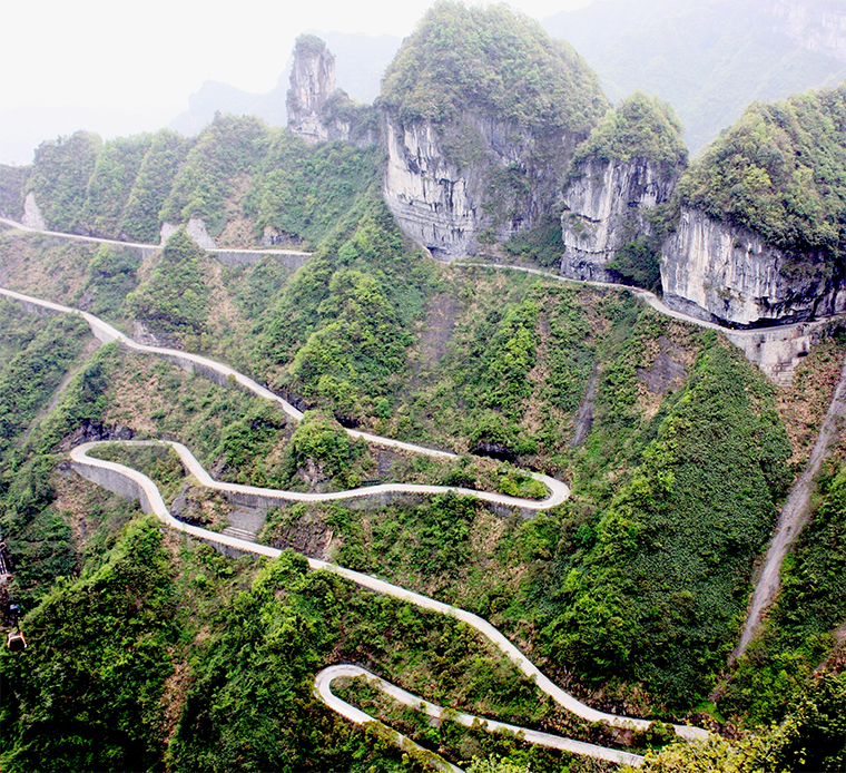 Tianmen Mountain Road in China